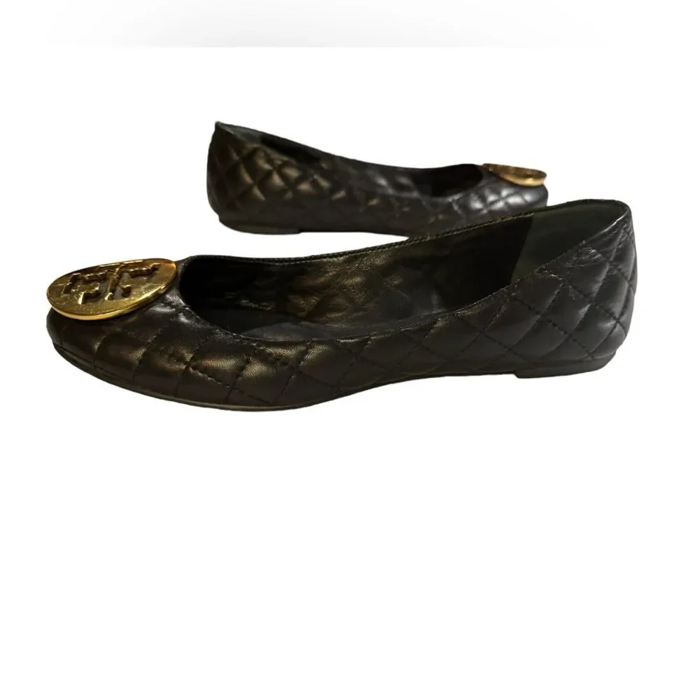 Tory Burch Quinn Quilted Leather Ballet Flat Woman’s Size 7M